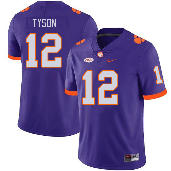 Men #12 Paul Tyson Clemson Tigers College Football Jerseys Stitched-Purple - Click Image to Close